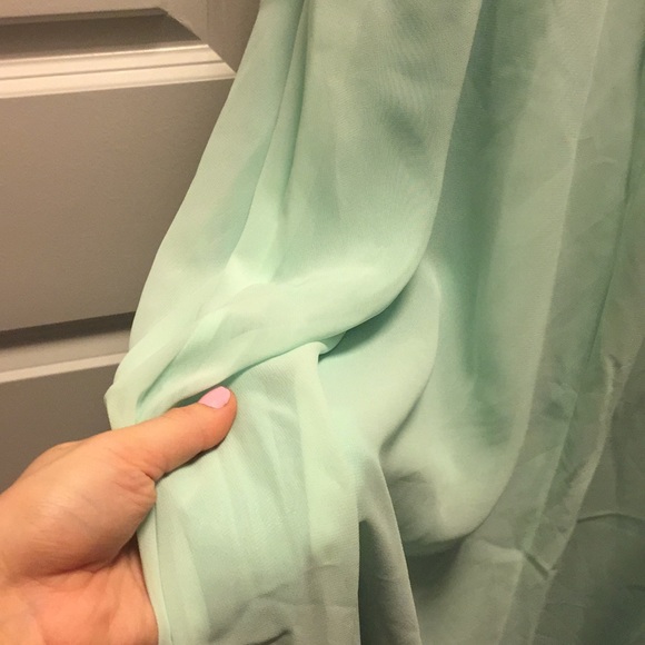 Size 8 Mint-blue chiffon Prom/Bridesmaid Dress - Picture 2 of 7